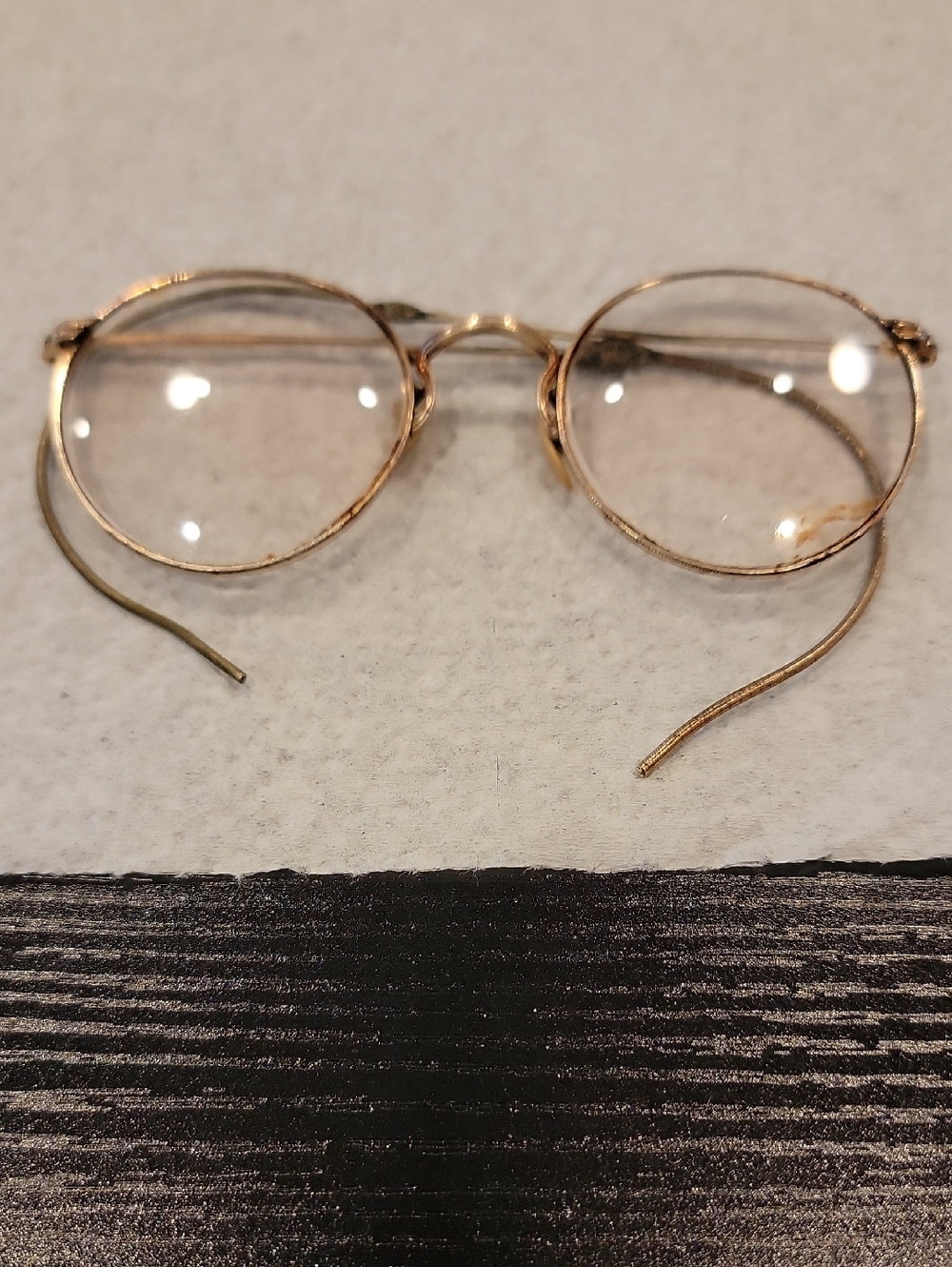 Vintage Ful-Vue Round Wire Rim Glasses 12K GF Cable Temple Bifocal - Picture 9 of 15
